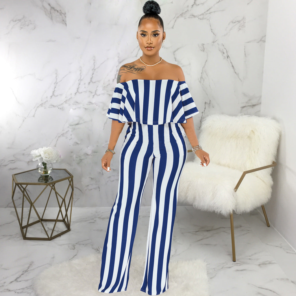 sexy fashion word collar tube top jumpsuit