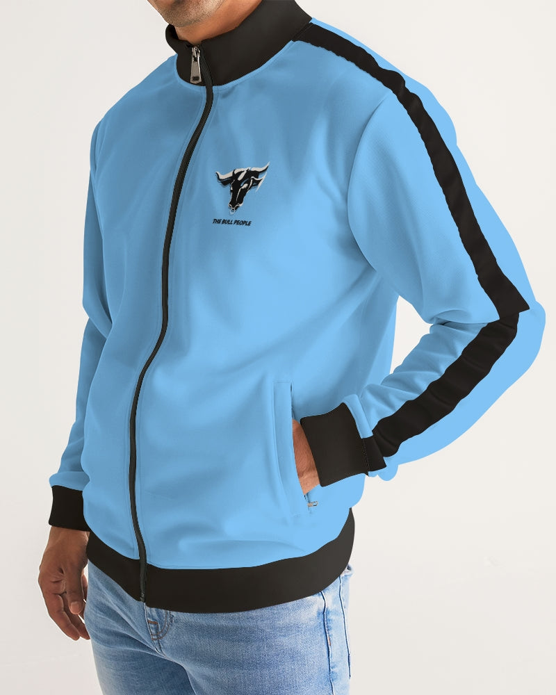 blue sky zone men's stripe-sleeve track jacket