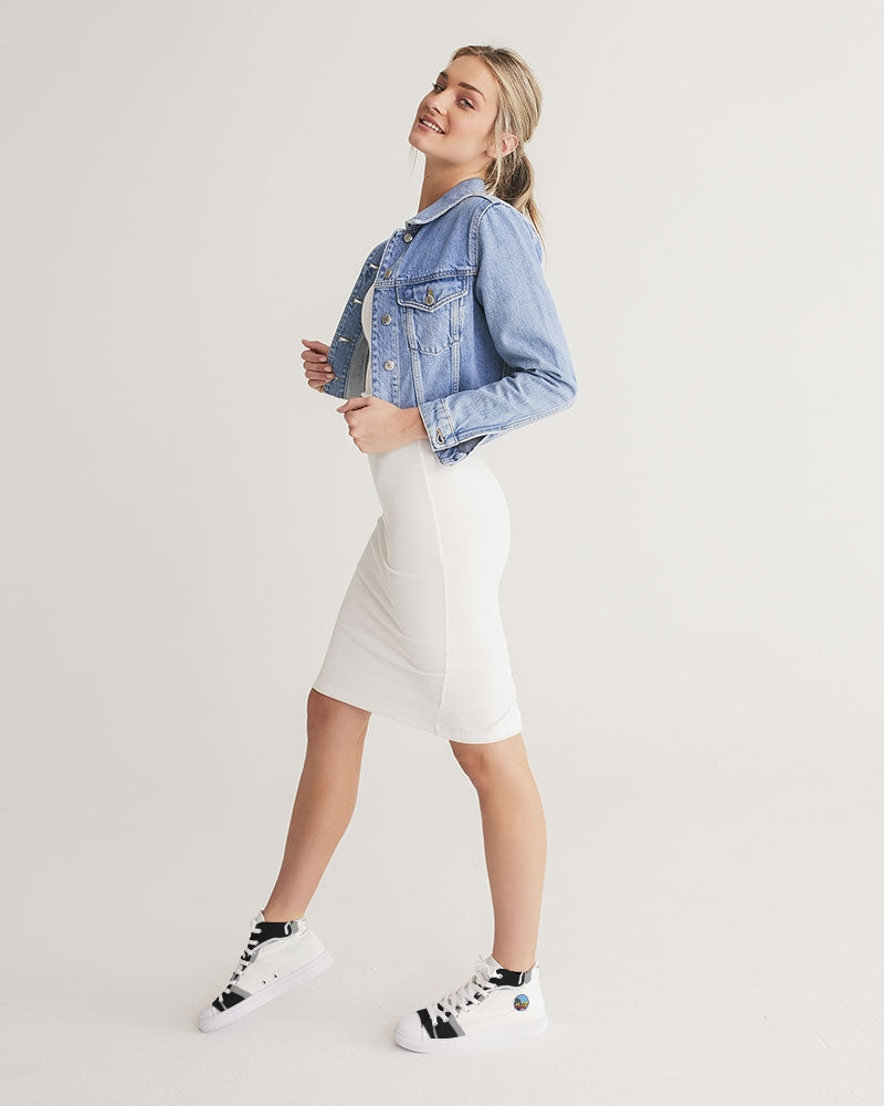 the white bull women's hightop canvas shoe