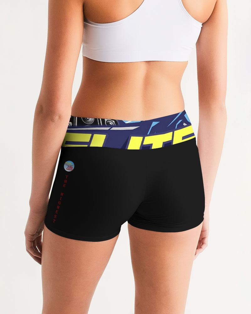 smokin black women's mid-rise yoga shorts