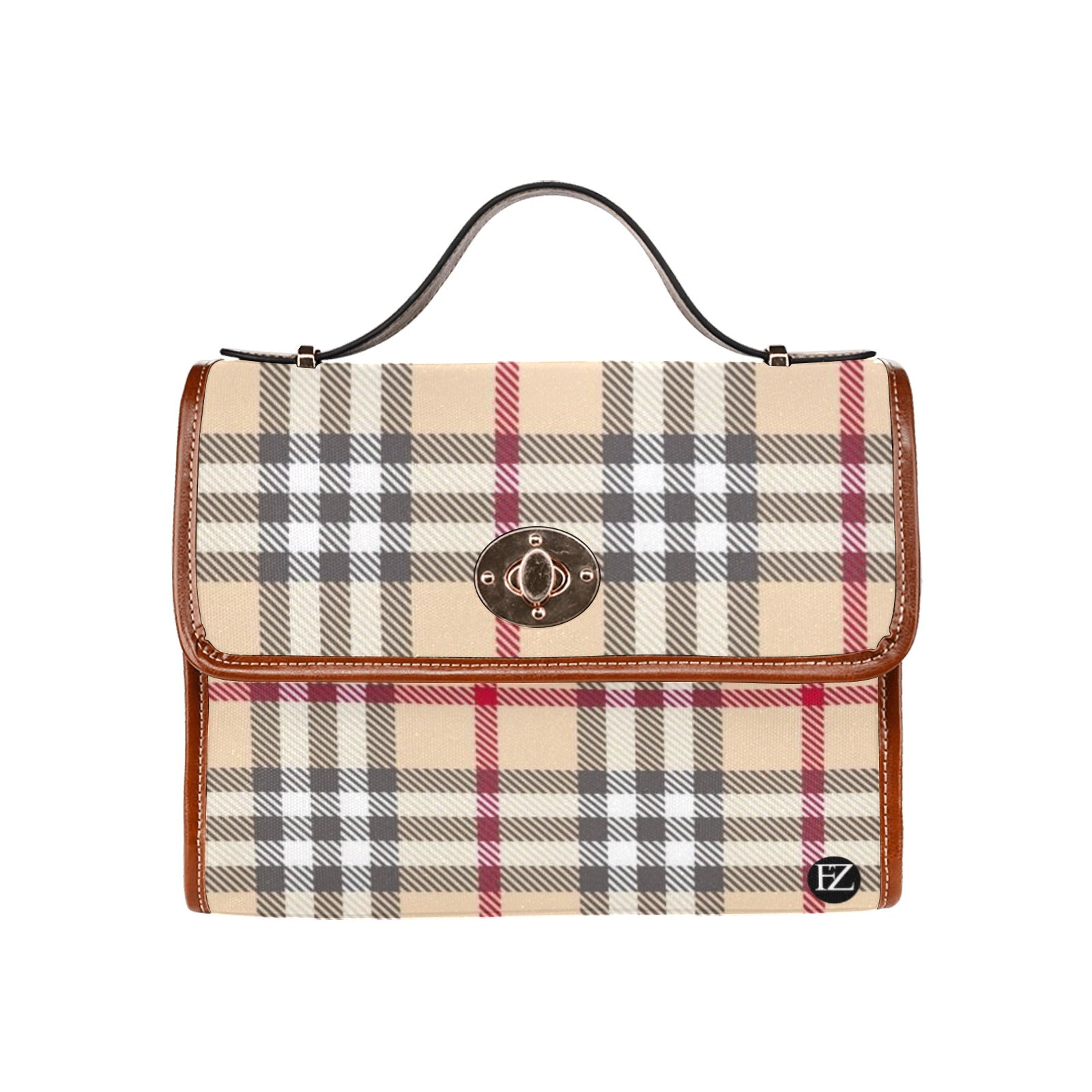 fz designer plaid handbag