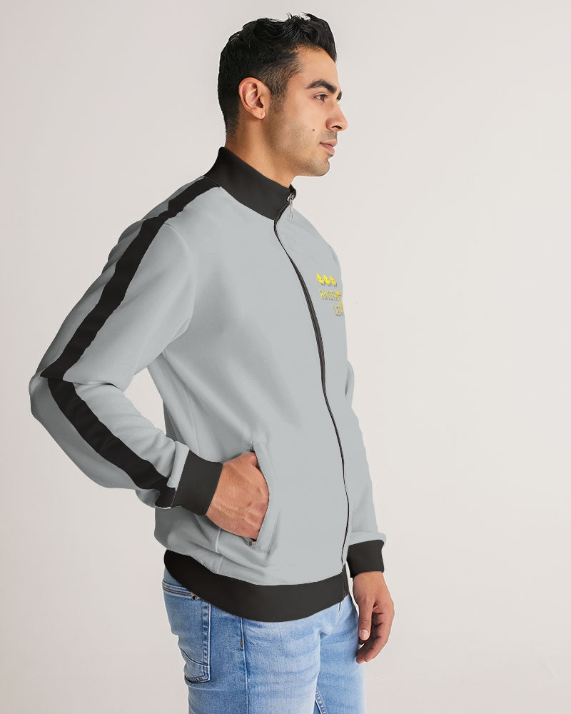 flying grey men's stripe-sleeve track jacket