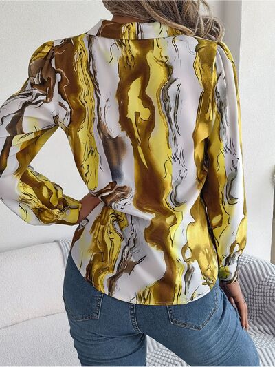 FZ Women's Printed Button Up Long Sleeve Work Top - FZwear