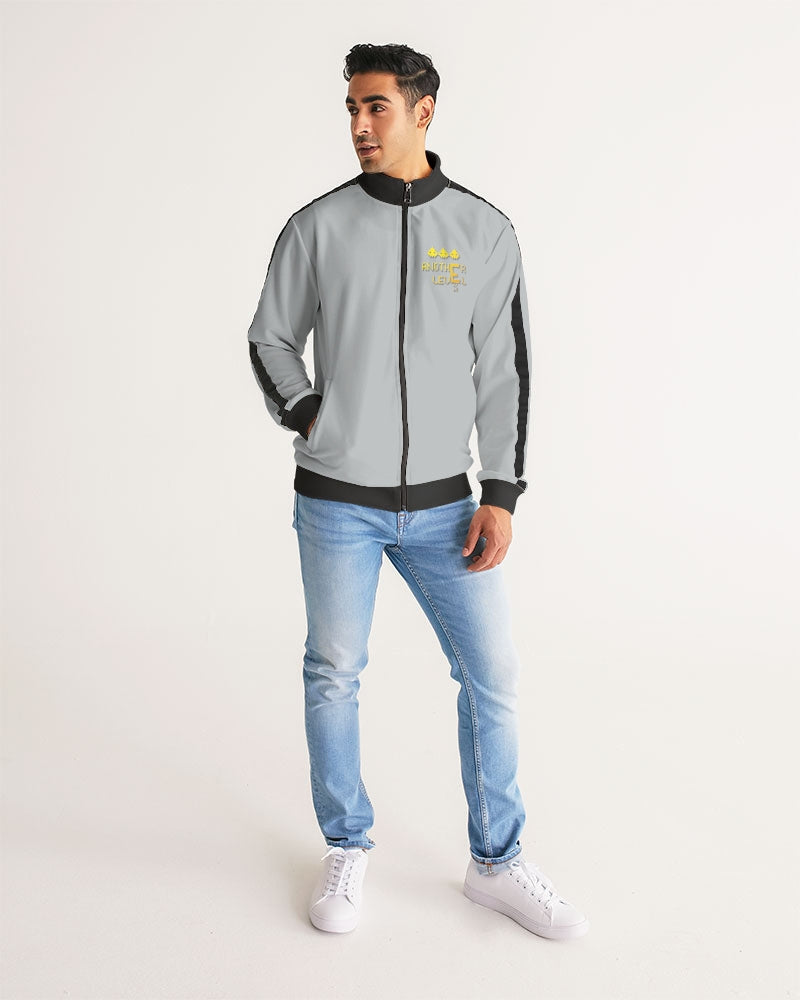 flying grey men's stripe-sleeve track jacket