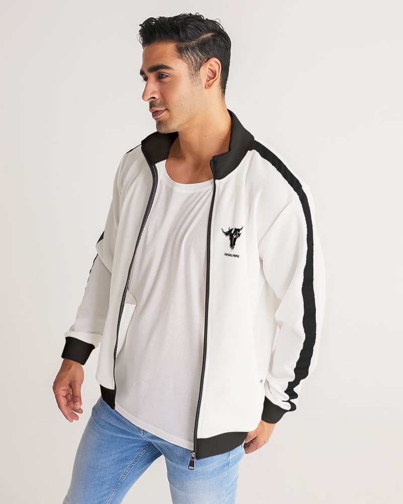 the white bull men's stripe-sleeve track jacket