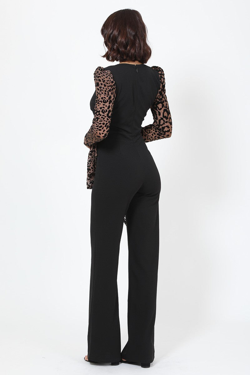 fz women's detail leopard jumpsuit