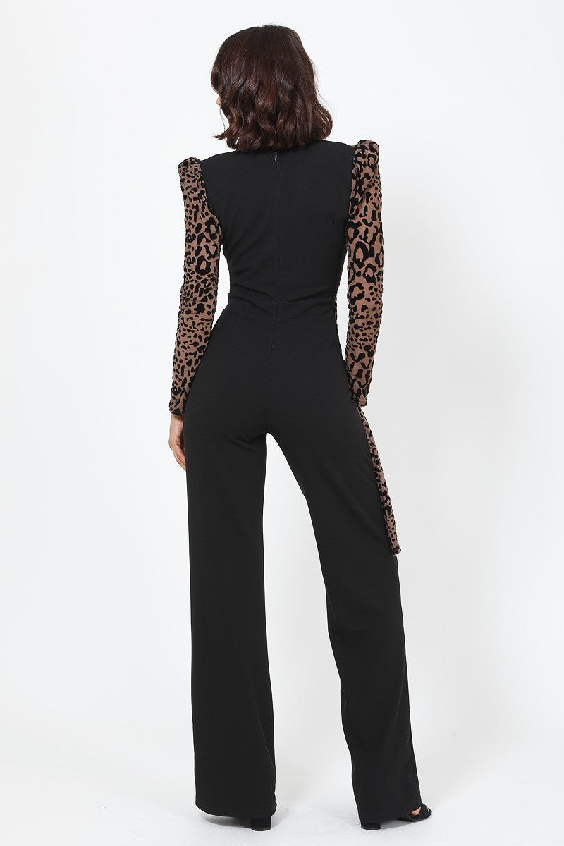fz women's detail leopard jumpsuit
