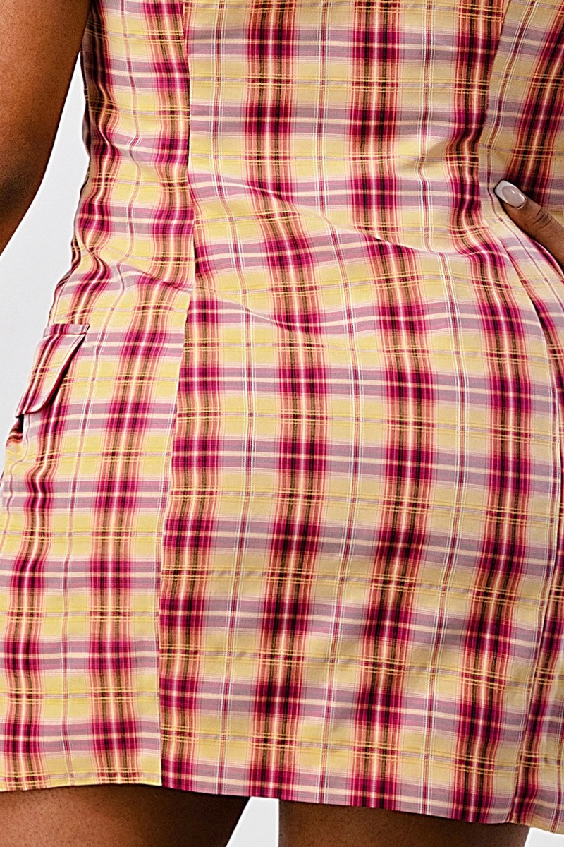 fz women's plaid blazer mini dress