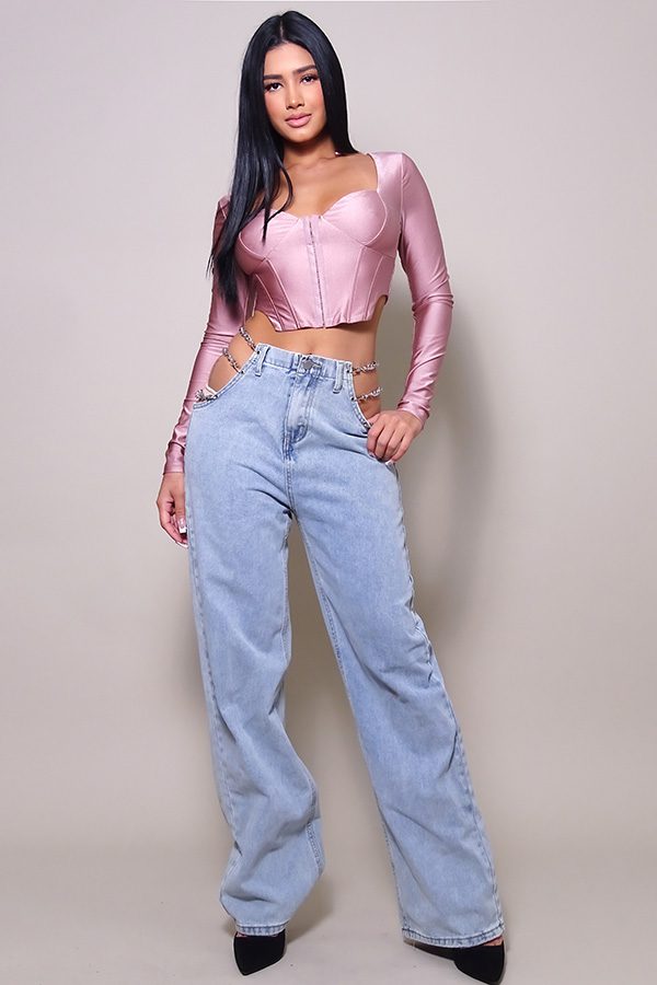 long sleeve corset top