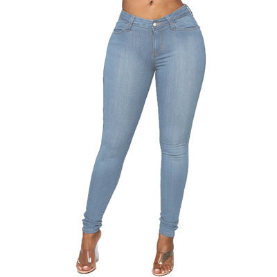 high elastic denim required fashion women wear jeans plus size