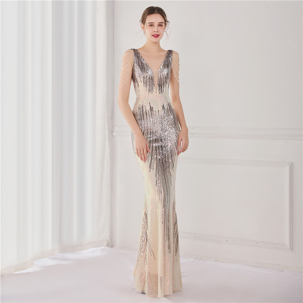 FZ Women's Sequined Fishtail Cocktail Etiquette Evening Dress - FZwear