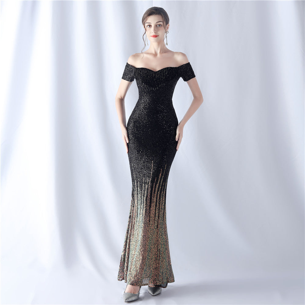FZ Women's Sequin Craft Mix Evening Dress - FZwear