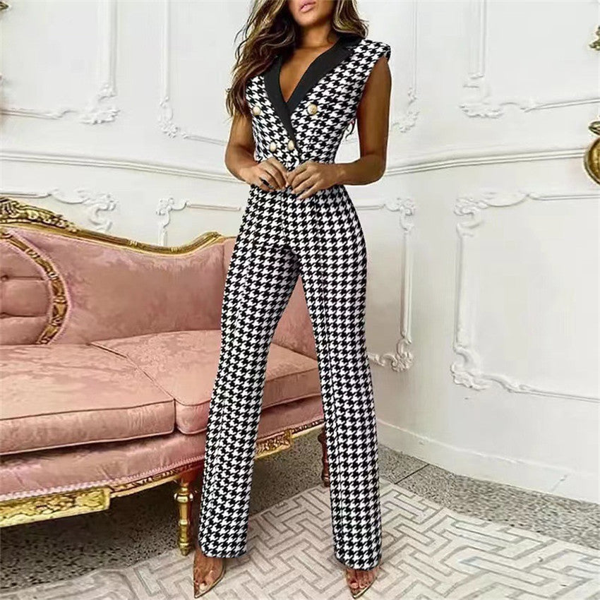 FZ Women Houndstooth Jumpsuit - FZwear