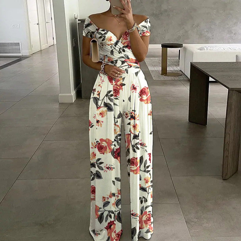 FZ Women off Shoulder Printed Waist Jumpsuit - FZwear