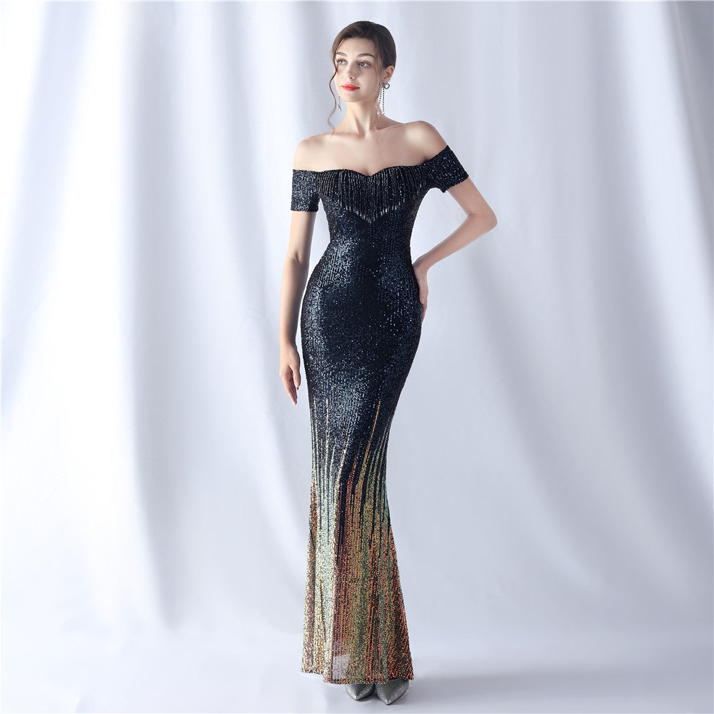 FZ Women's Sequin Craft Mix Evening Dress - FZwear