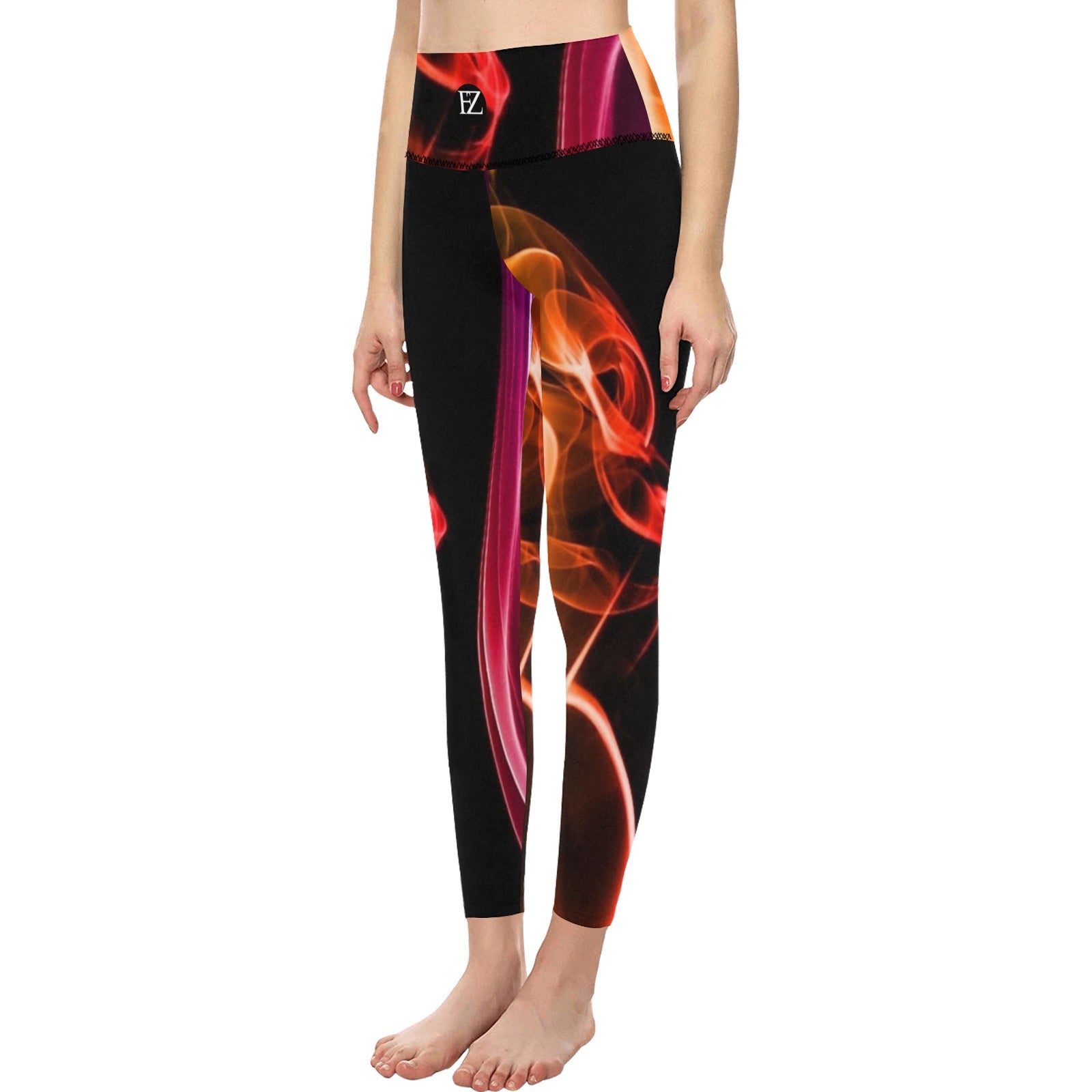 fz women's designer leggings - abstract women's high-waisted leggings (model l36)