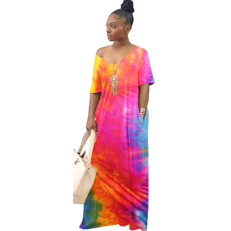 fz women's tie dye casual dress