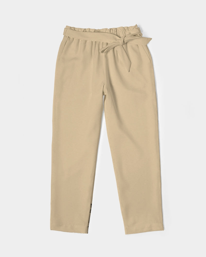 the beige zone women's belted tapered pants