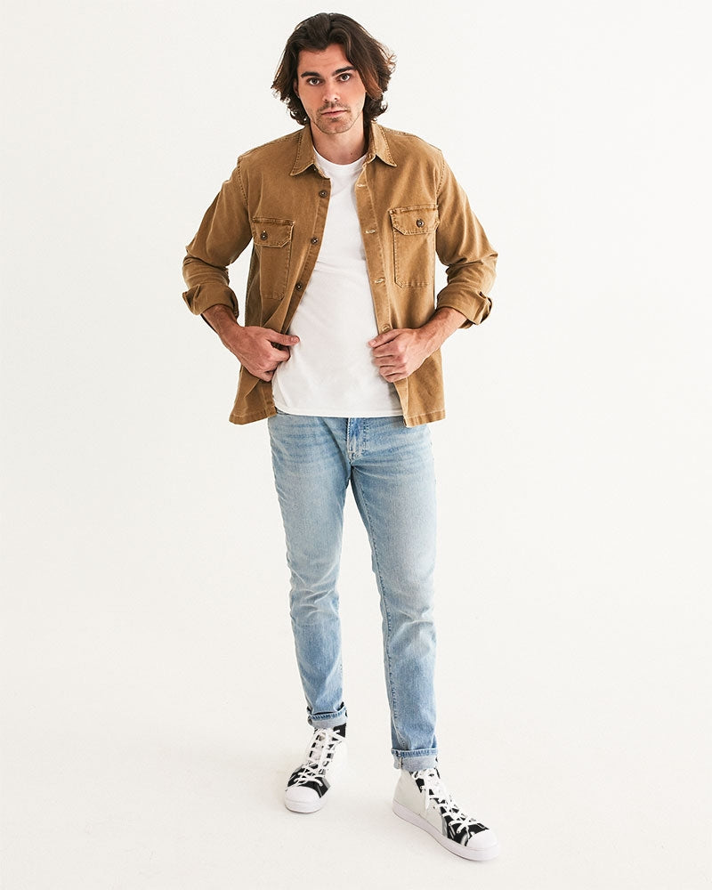 the white bull men's hightop canvas shoe