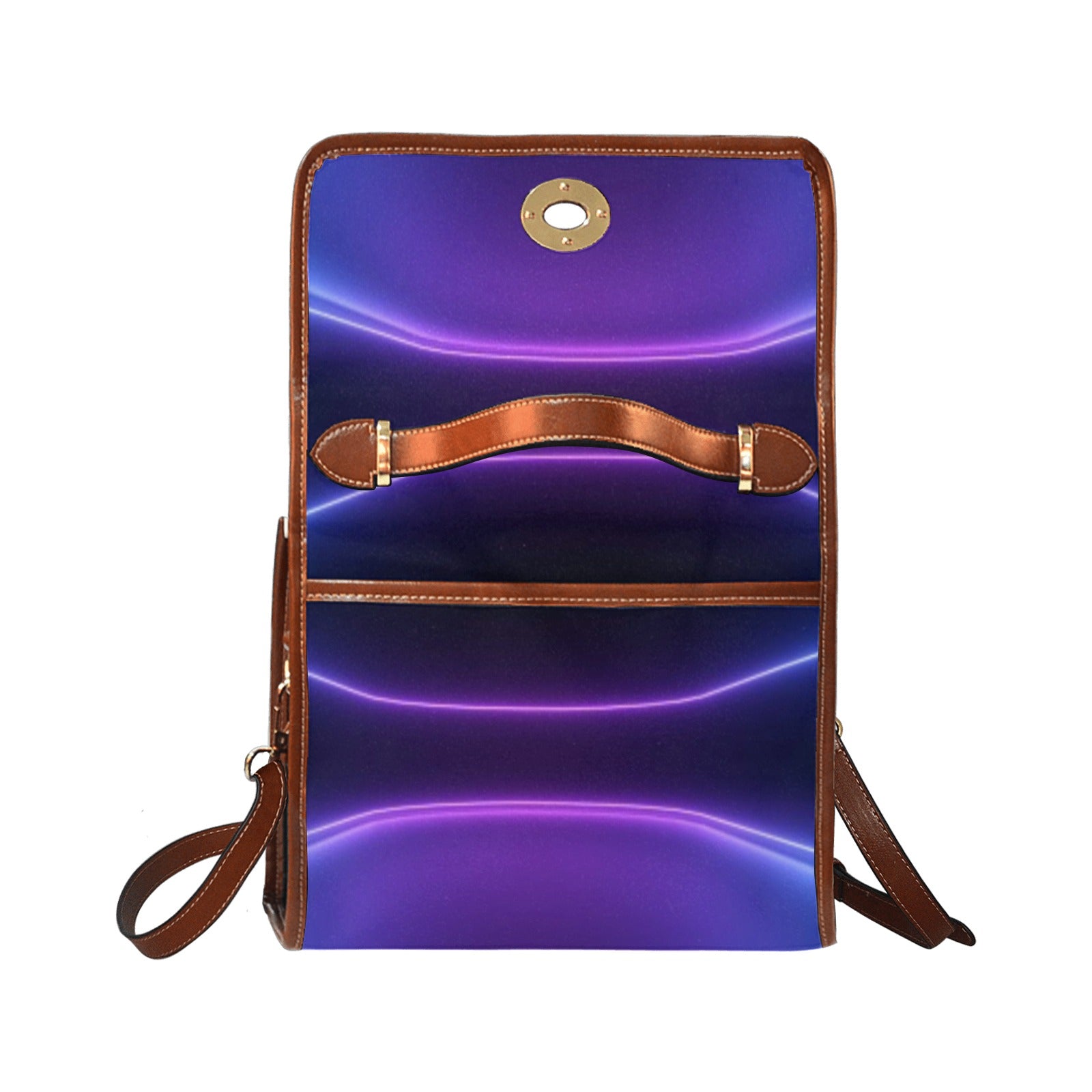 fz women's abstract hand bag all over print waterproof canvas bag(model1641)(brown strap)