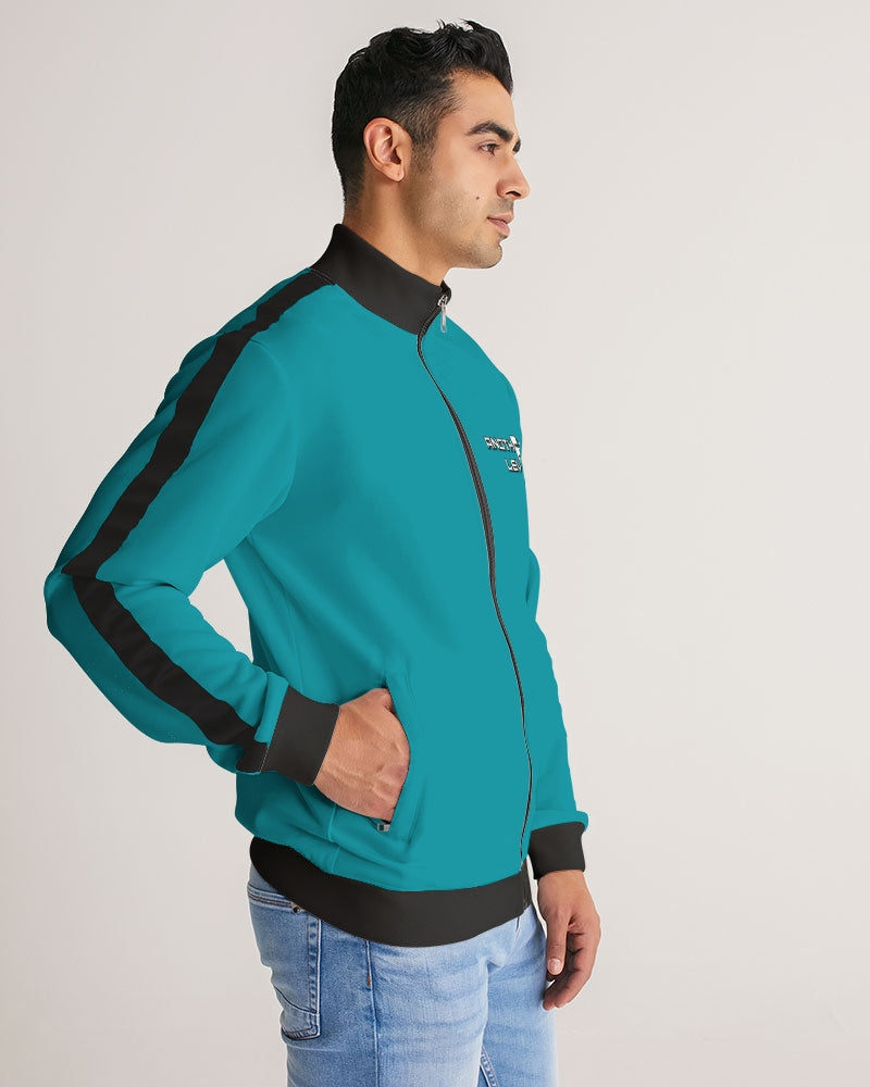 blue sky men's stripe-sleeve track jacket