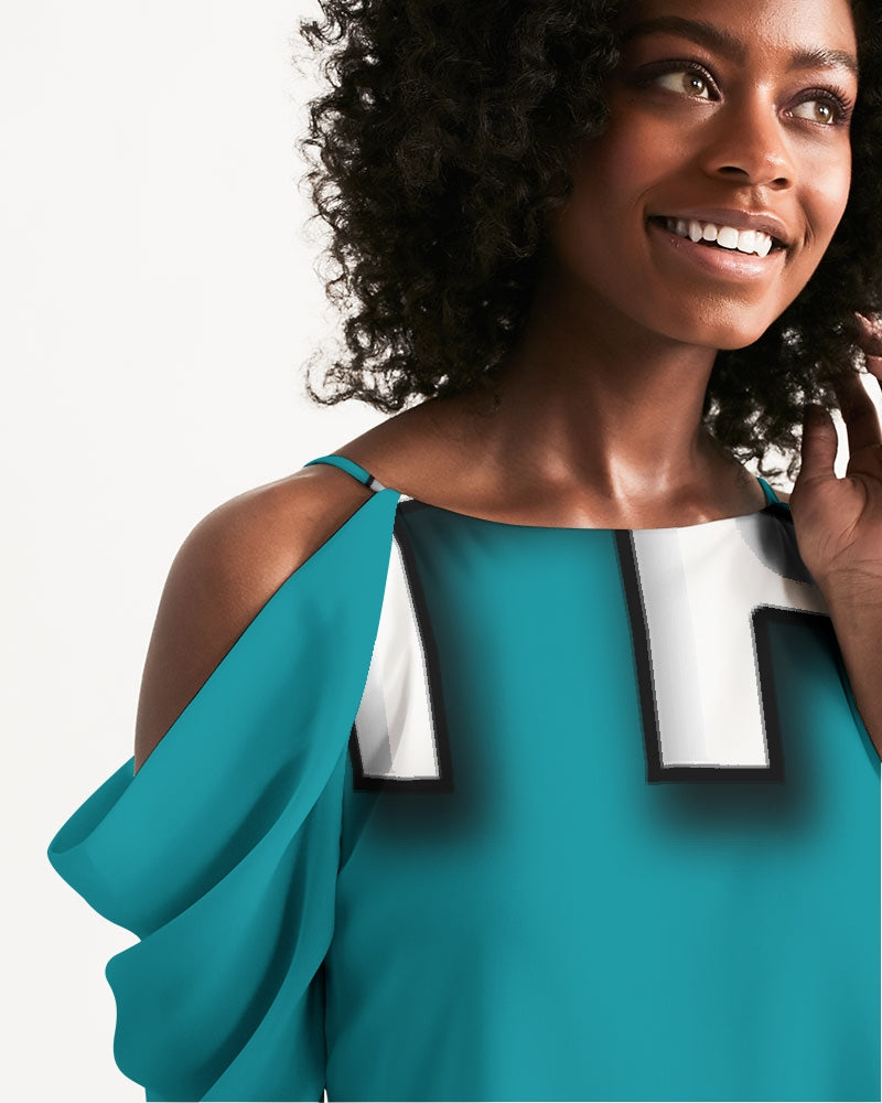 blue zone women's open shoulder a-line dress