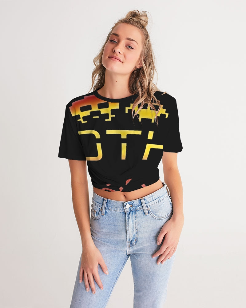 dark flite women's twist-front cropped tee