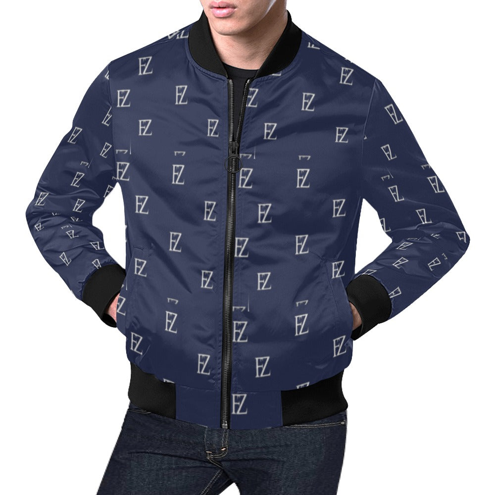 fz men's designer jacket-blue men's all over print casual jacket (model h19)