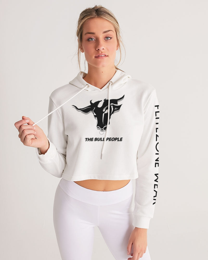 the white bull women's cropped hoodie