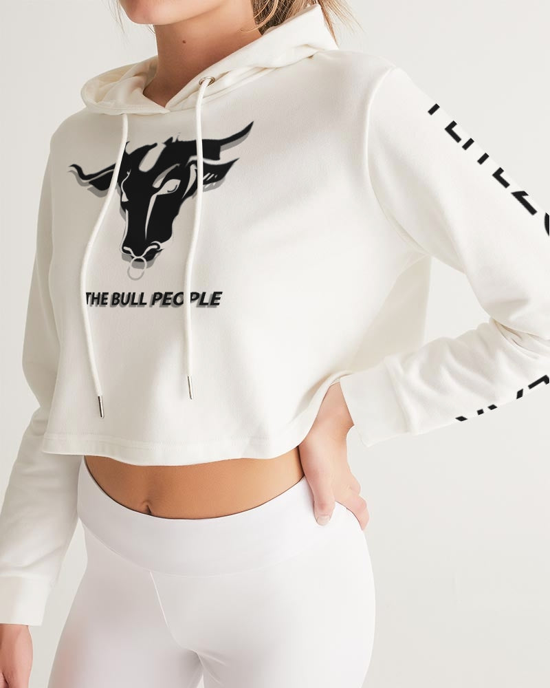 the white bull women's cropped hoodie