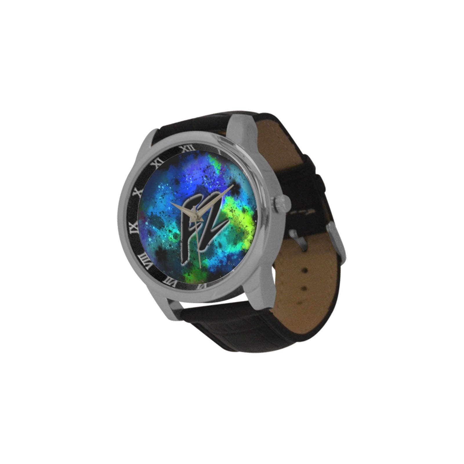 fz men's watch men's leather strap large dial watch (model 213)