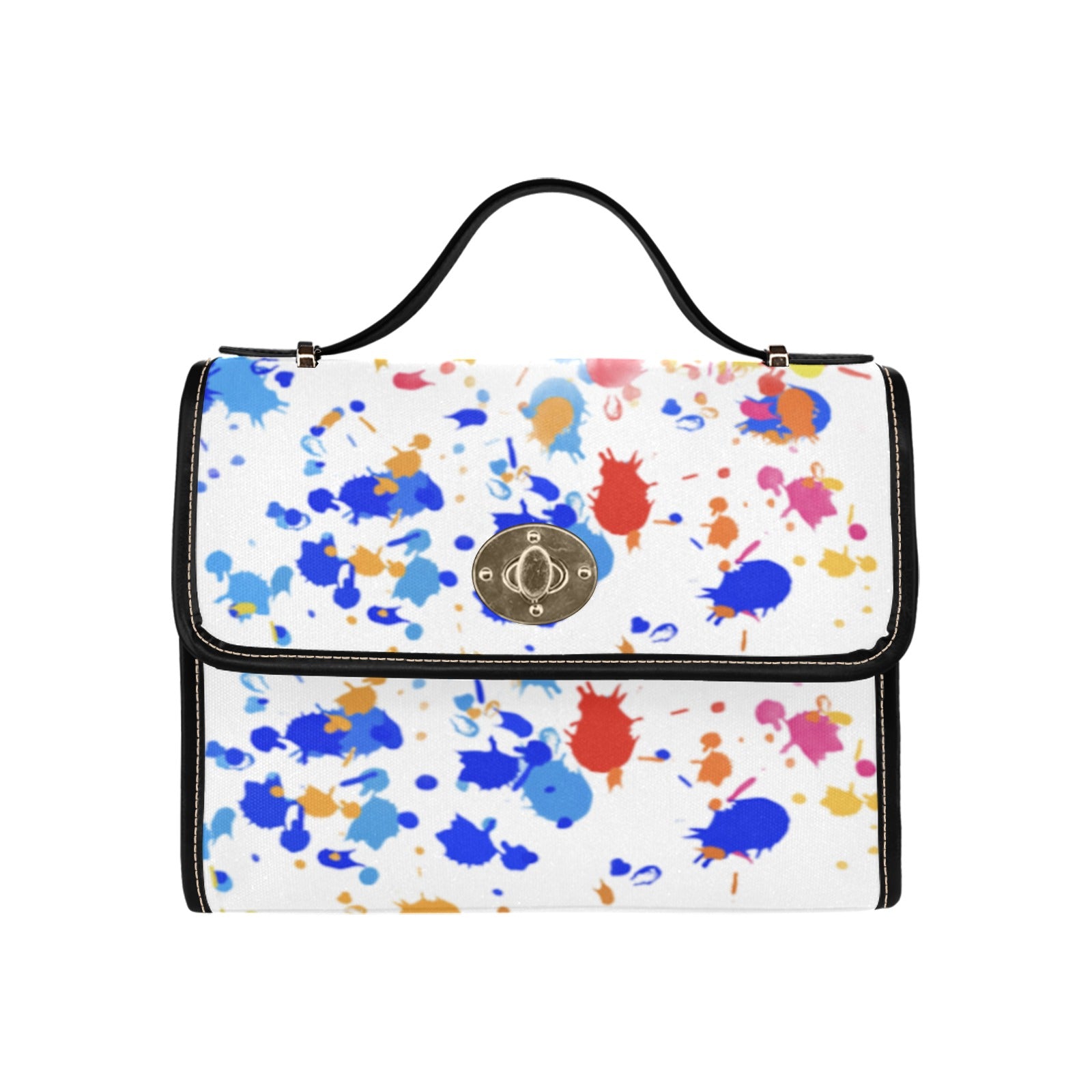 fz paint print handbag too all over print canvas bag (model 1641)(black)