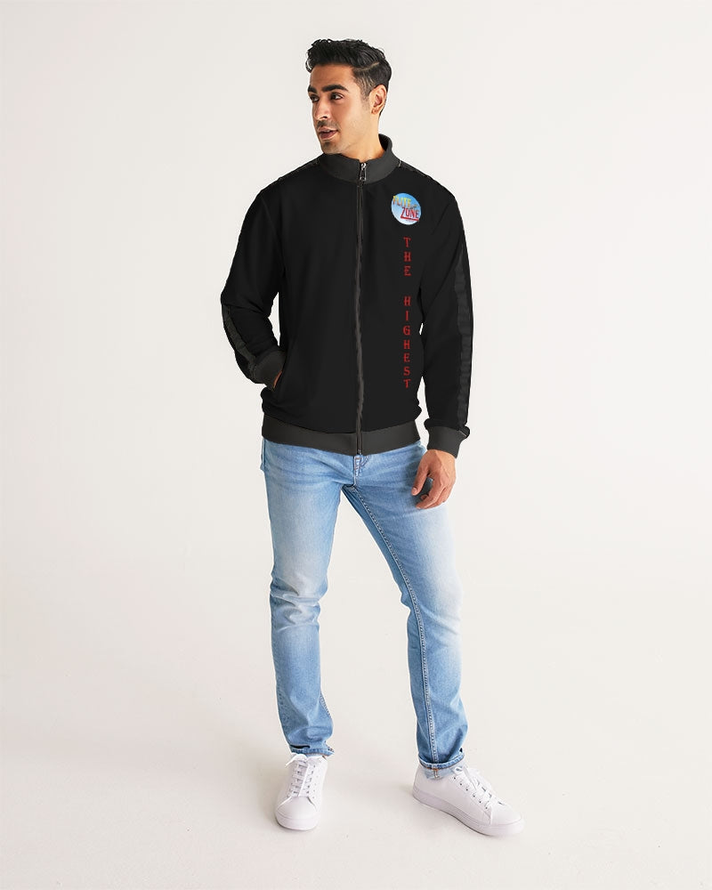 black zone men's stripe-sleeve track jacket
