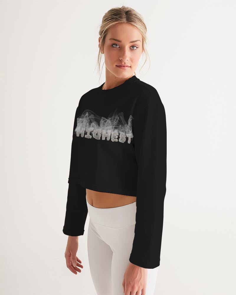 smokin black women's cropped sweatshirt