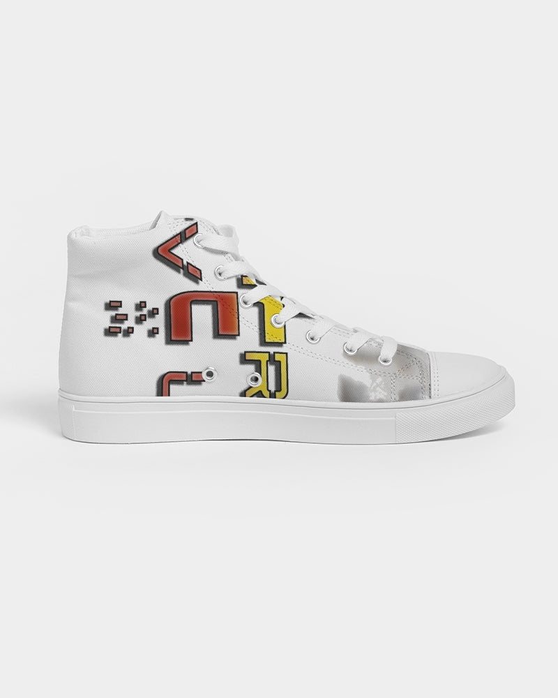 white zone women's hightop canvas shoe