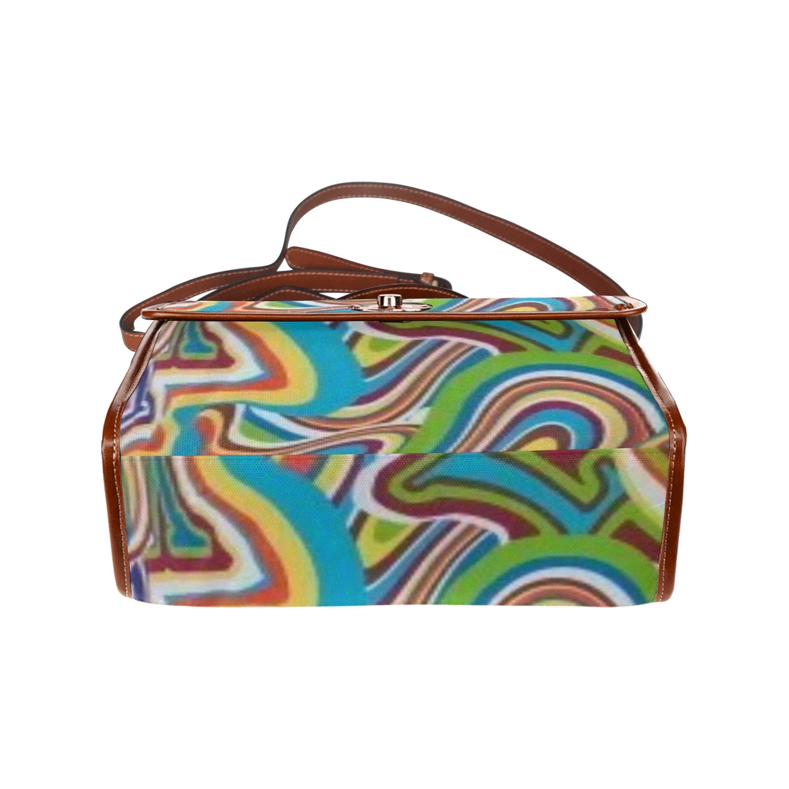 fz abstract handbag all over print waterproof canvas bag(model1641)(brown strap)