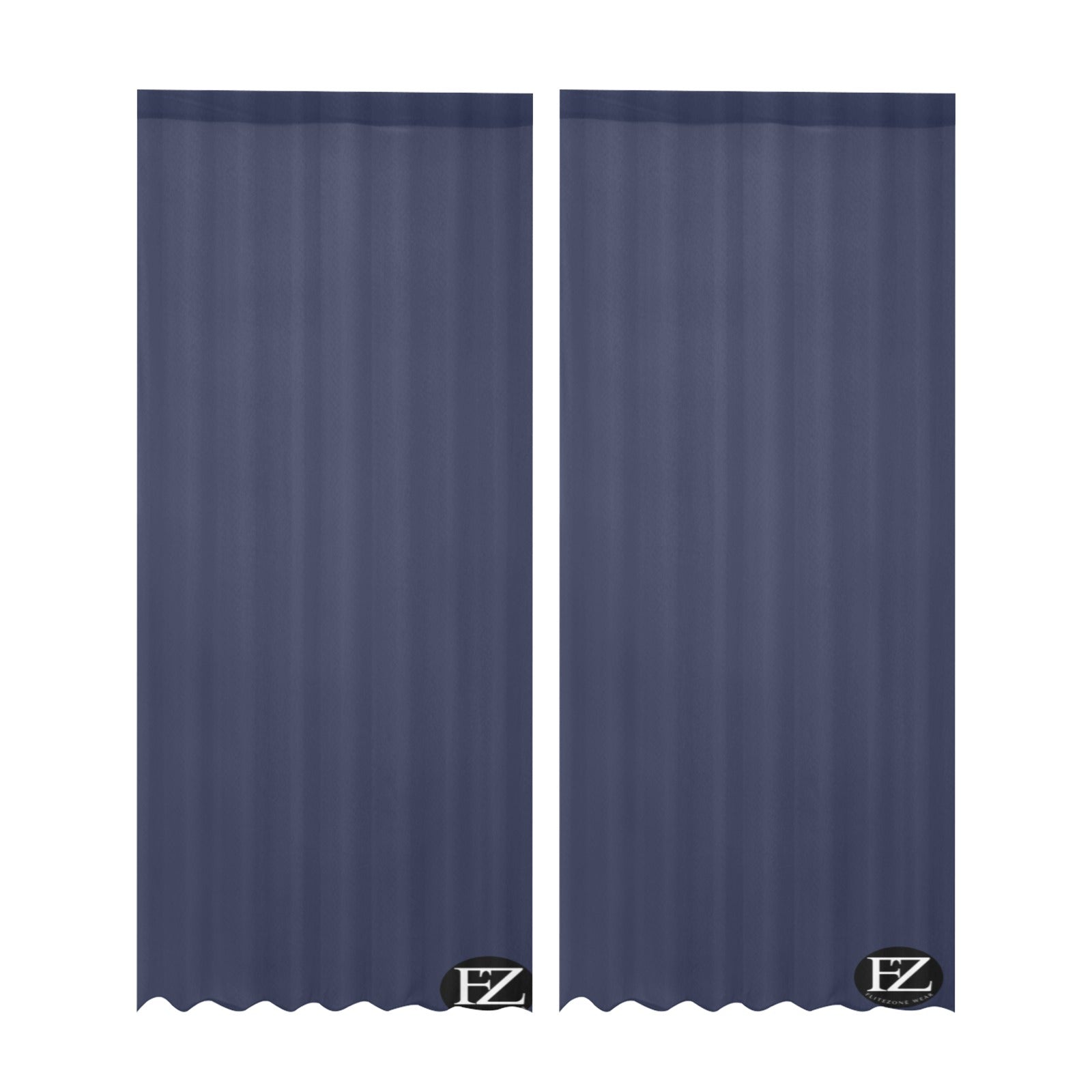 fz gauze curtain one size / fz room curtains - dark blue gauze curtain 28"x95" (two pieces)