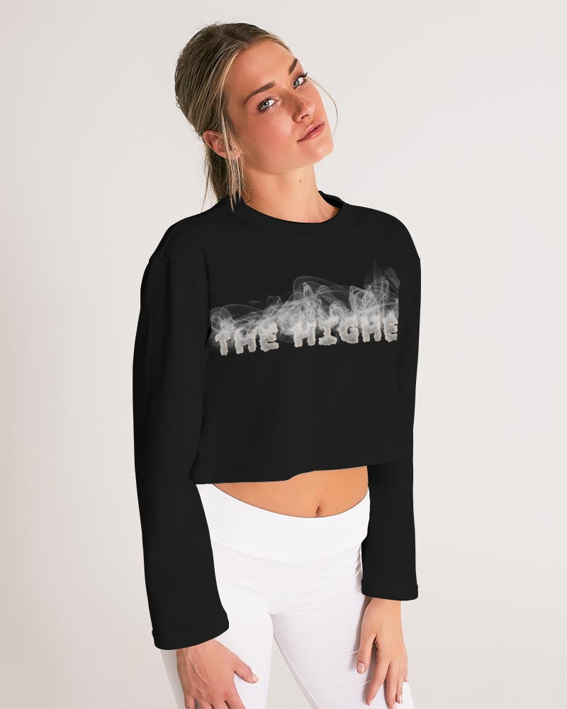 smokin black women's cropped sweatshirt