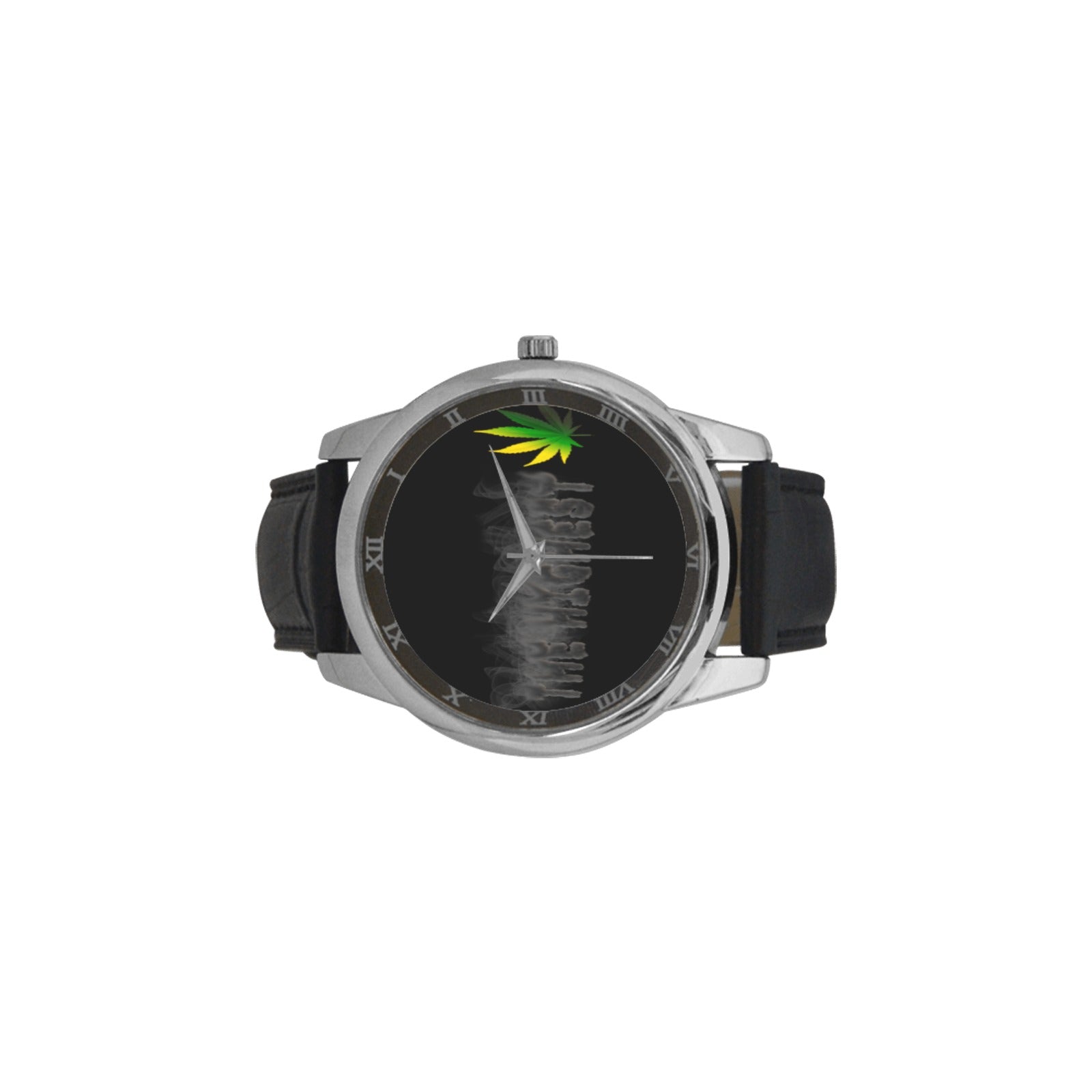 fz men's watch men's leather strap large dial watch (model 213)