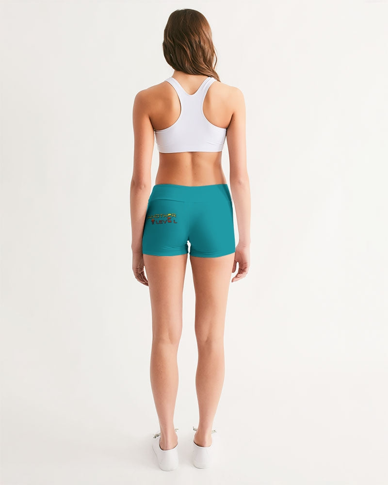 blue sky women's mid-rise yoga shorts