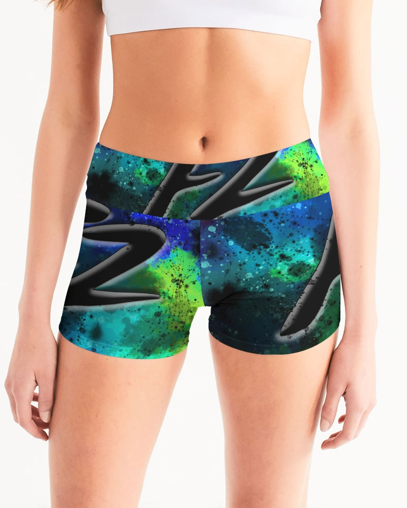 fz dark zone women's mid-rise yoga shorts