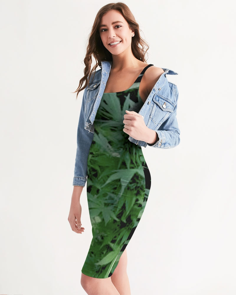 the bud - darker shade women's midi bodycon dress