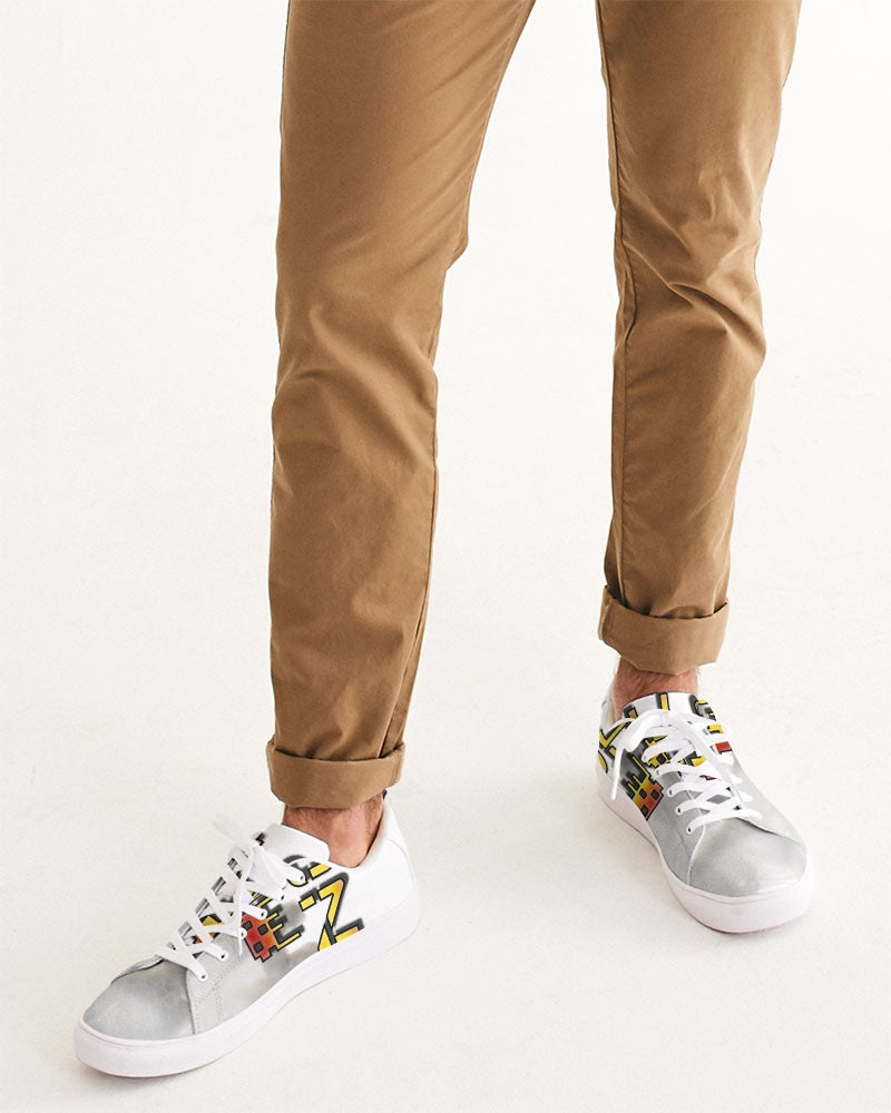 white zone men's faux-leather sneaker