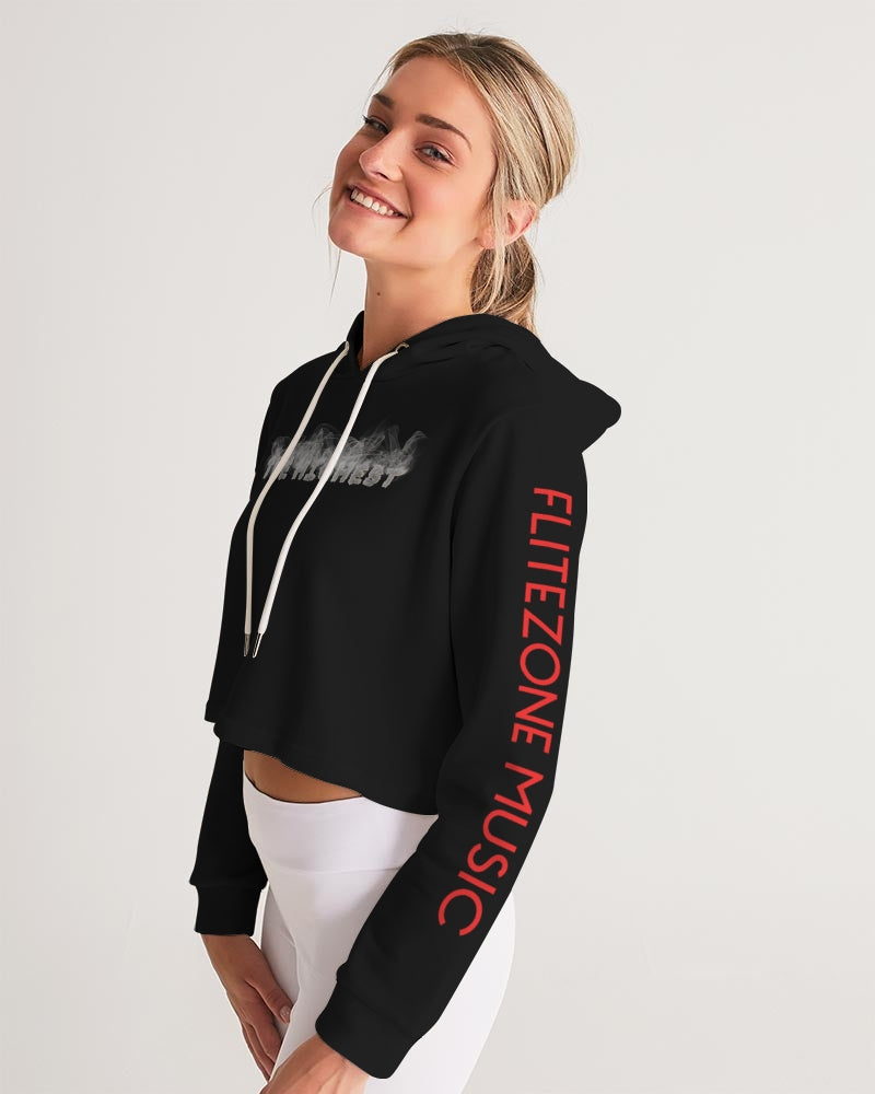 smokin black women's cropped hoodie
