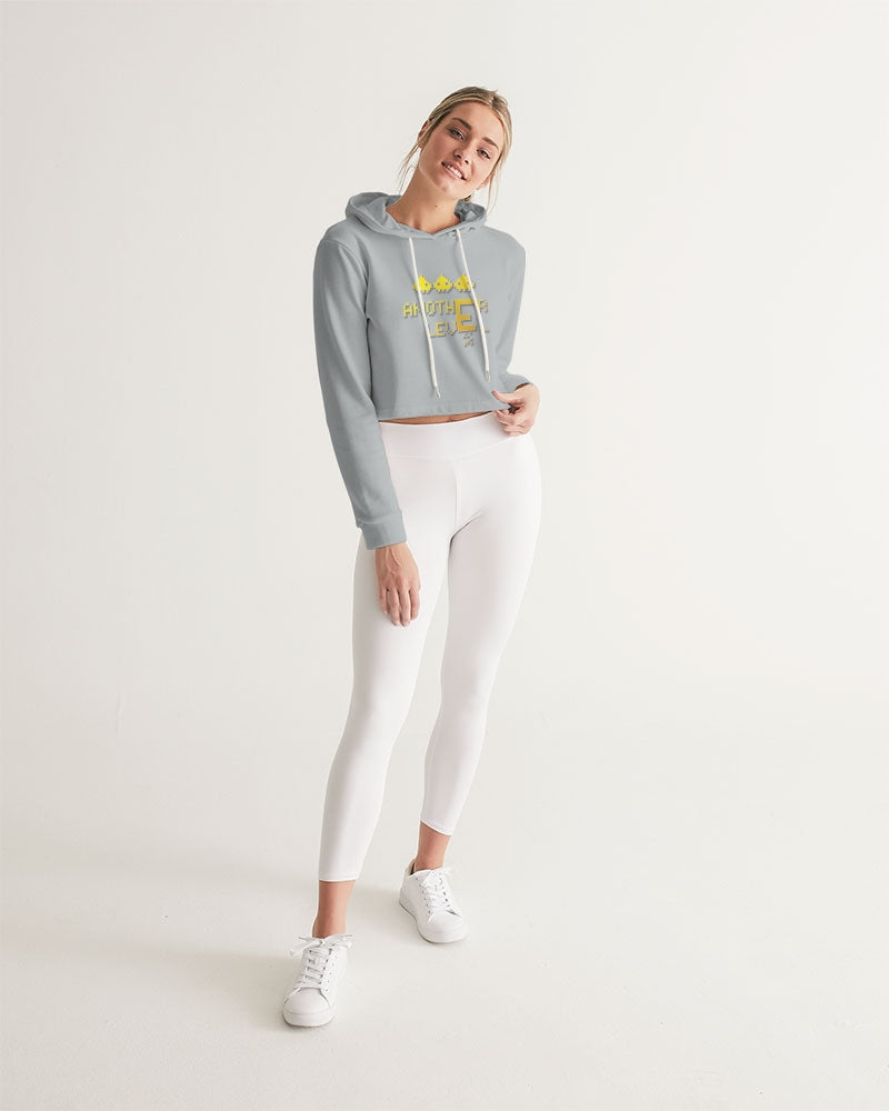 flying grey women's cropped hoodie