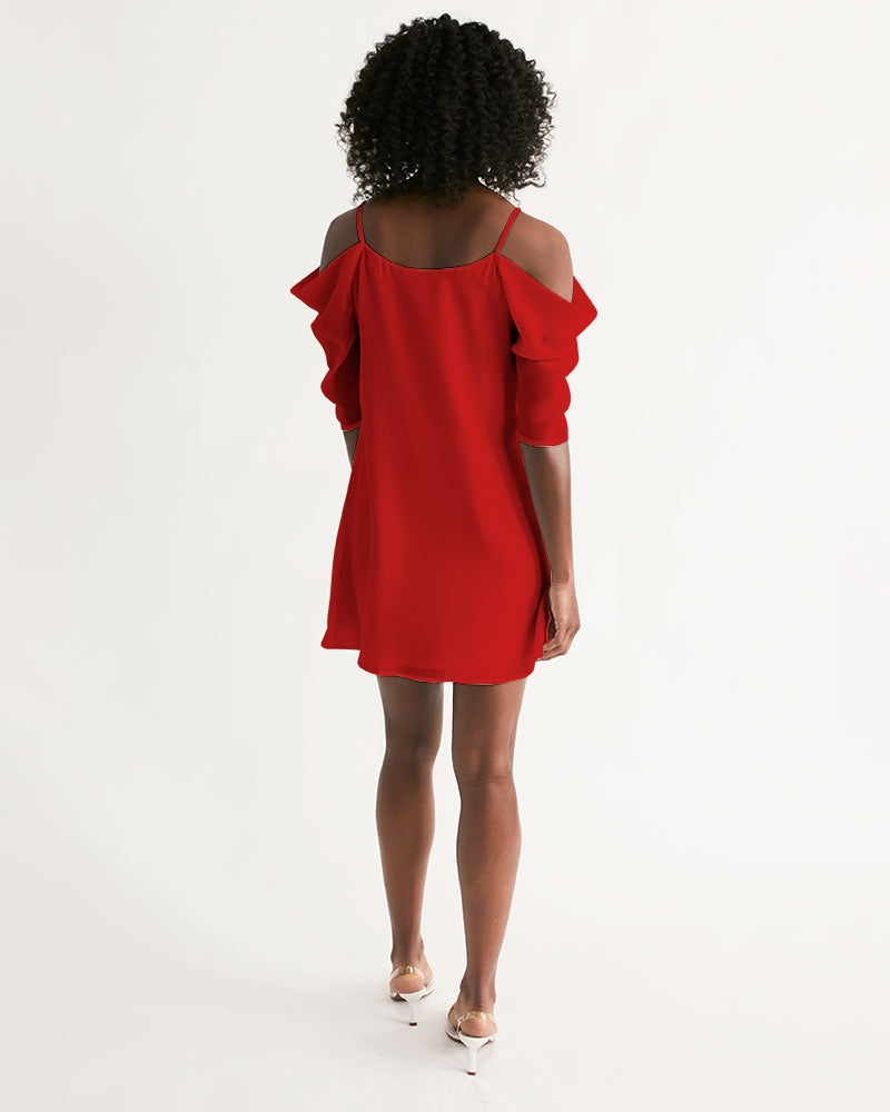 fire flite women's open shoulder a-line dress