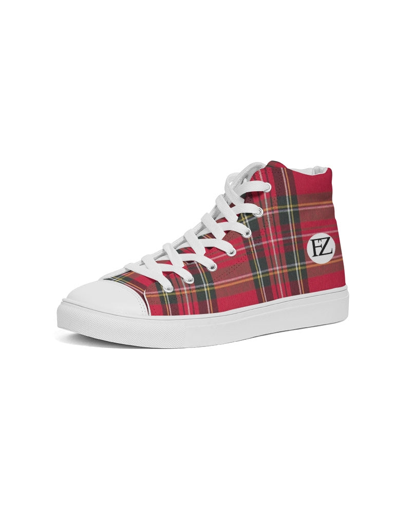 fz plaid too women's hightop canvas shoe