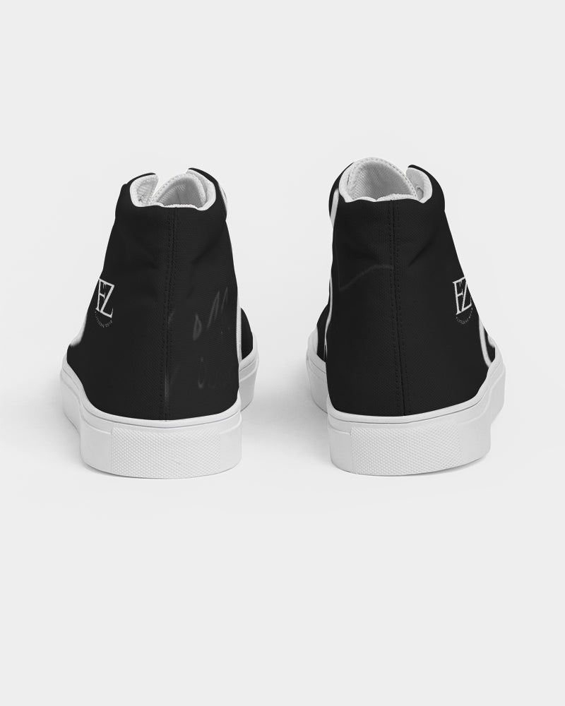 smokin black men's hightop canvas shoe