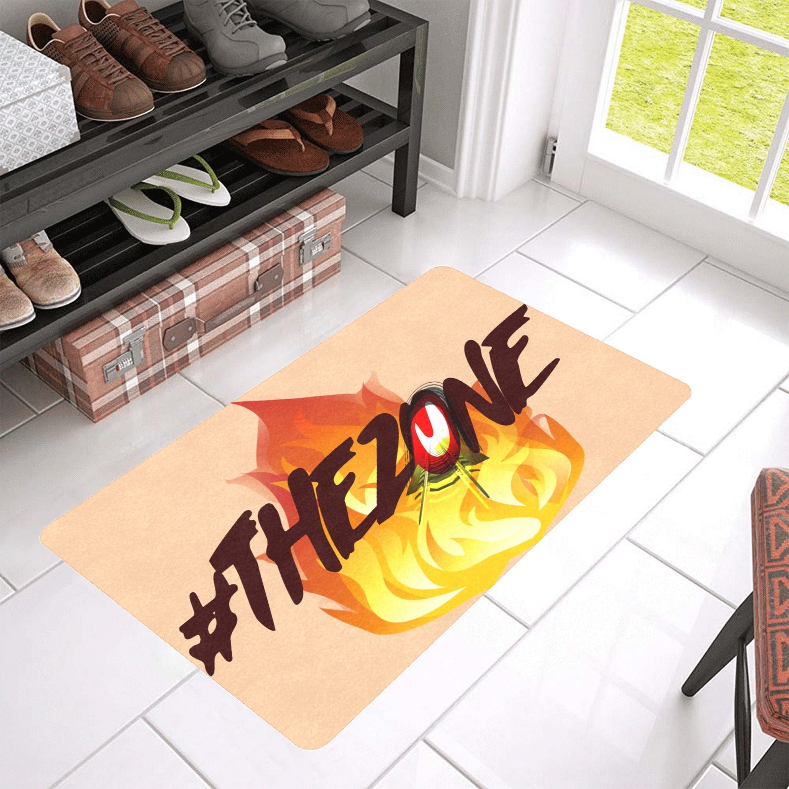 fz door mat one size / fz door mat - zone creme doormat 30"x18"(rubber)(made in usa)