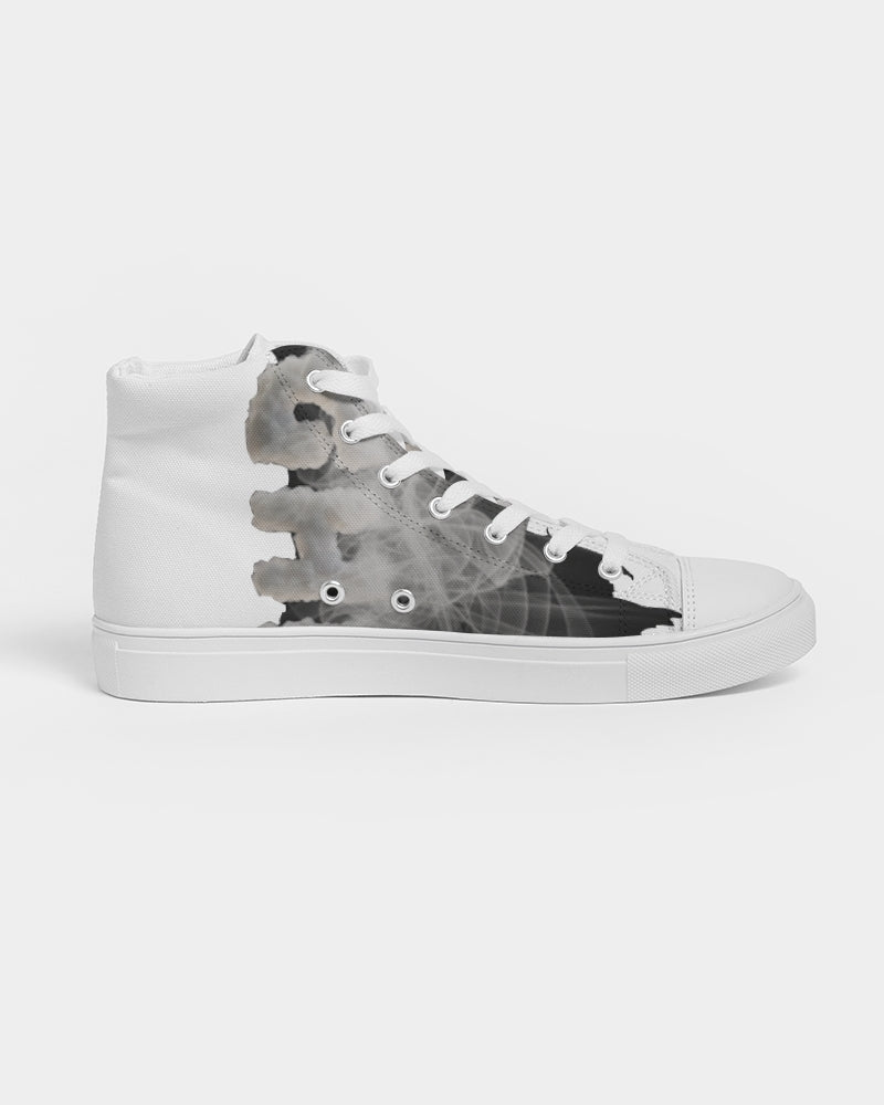 clean stamp men's hightop canvas shoe